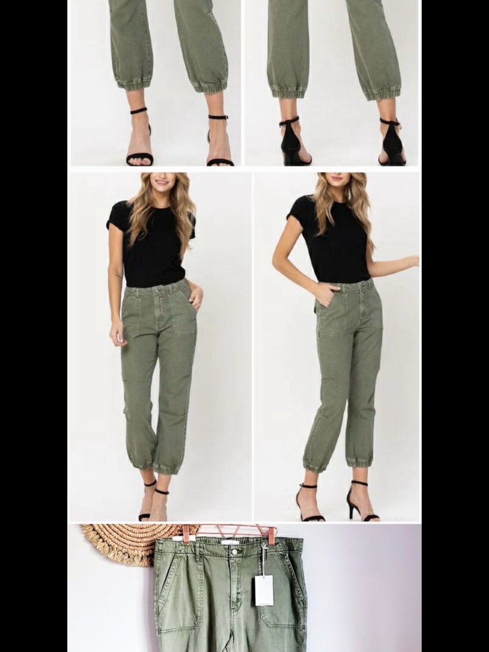 VERVET Olive Green Utility Cargo Jogger Pants Size 30